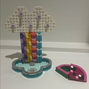 LEGO Colorful Cloud Necklace and Jewelry Holder + Pink Container